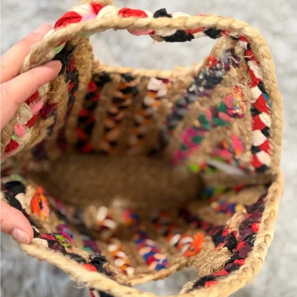 Magid Bags Multi Color Woven Straw Jute Tote Handbag - Picture 5 of 8